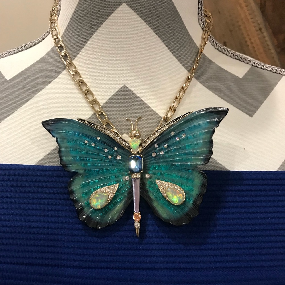 New Betsey Johnson Butterfly Statement Necklace